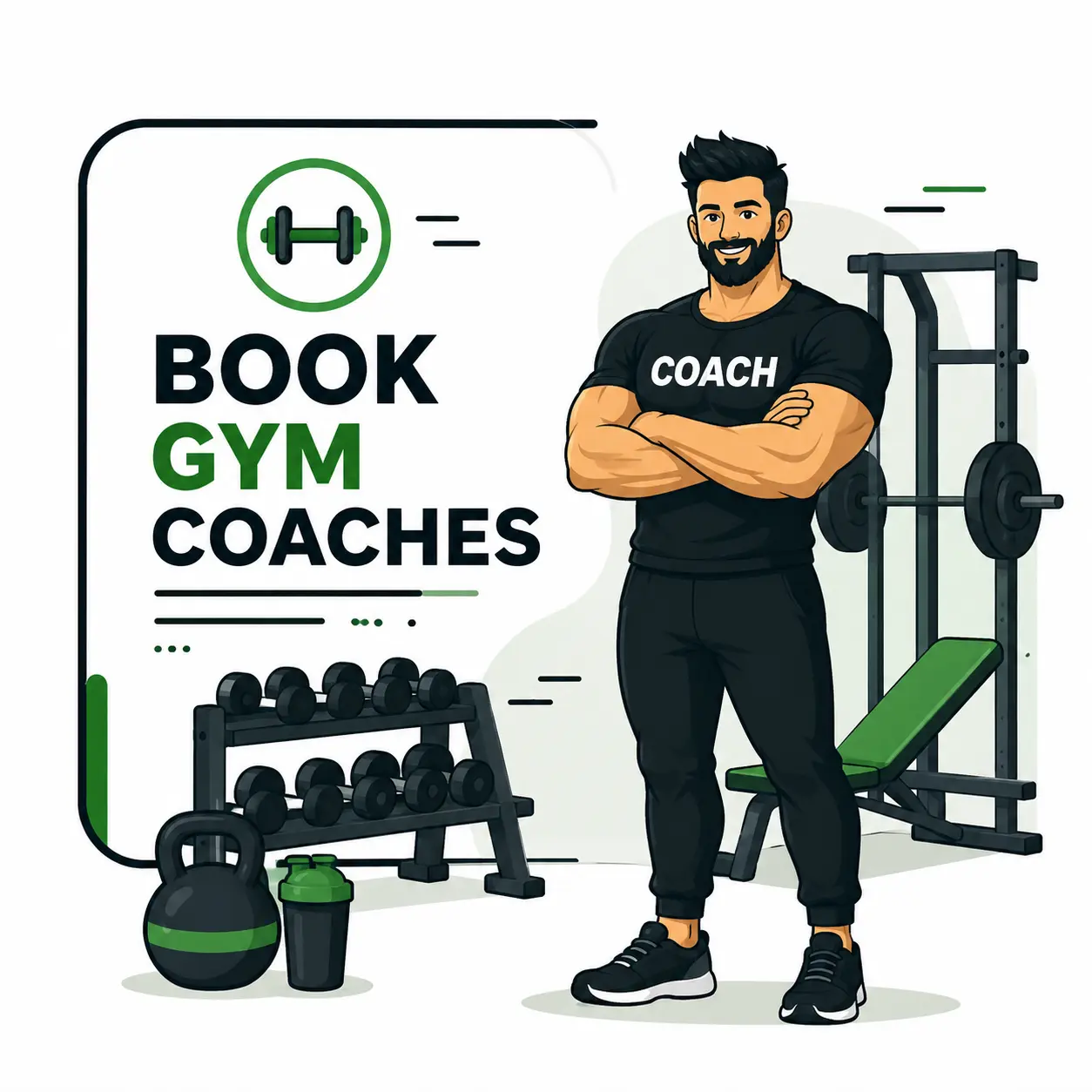 Gym & Studio fitness training equipment, coaches and wellness facilities